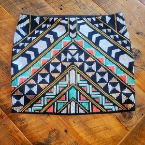 Sequin Geometrical Mini Skirt